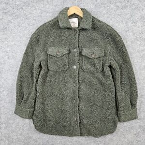 Bagatelle Collection Unisex‎ Green Sherpa Size XS Button Up Shirt 100% Polyester